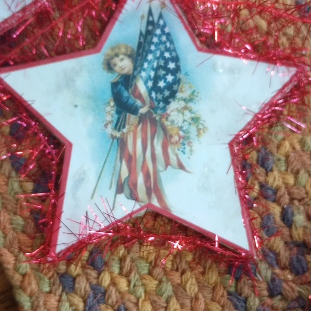 Bethany Lowe Patriotic Stars on Red Tinsel - Picture 5 of 9